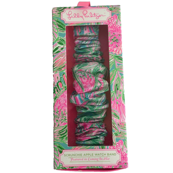 Lilly Pulitzer Accessories - Lilly Pulitzer Scrunchie Apple Watch Band Fits 38 40mm Coming In Hot, Pink Green